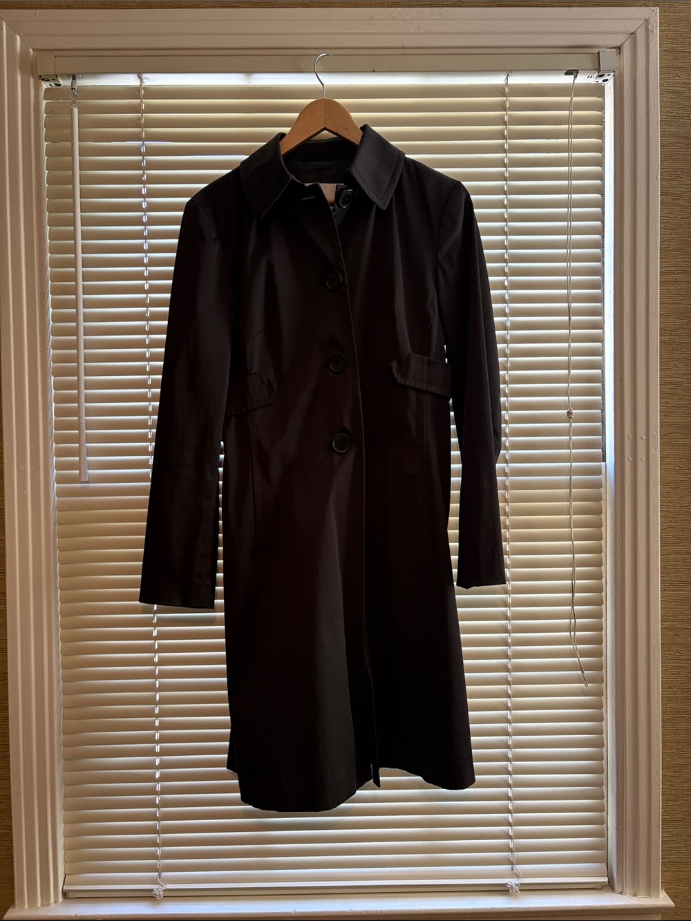 Nine West Black Single-Breasted Trench Coat